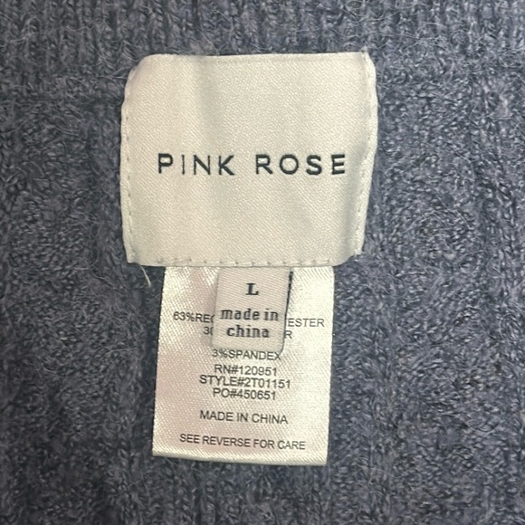 PINK ROSE Blue Flare High Waisted Pants Size Large - Picture 3 of 5